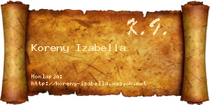 Koreny Izabella névjegykártya